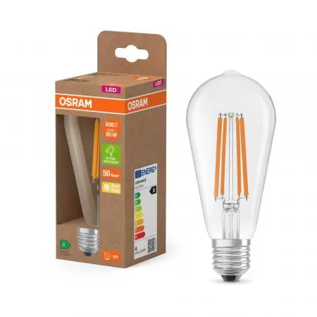 Top-Seller OSRAM E27 EDISON besonders effizientes LED Leuchtmittel 3,8W wie 60W 2700K warmweißes Licht